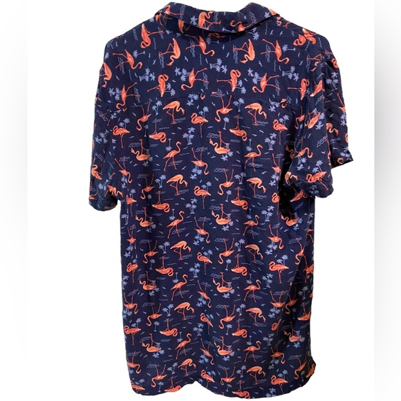 Zipcode Ricky Singh High End Soft Pink Flamingos Button Down Men’s S Shirt - Picture 3 of 4